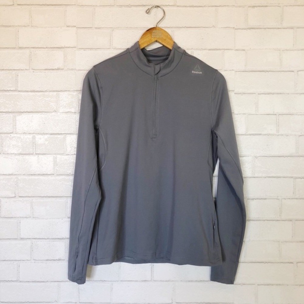 $3/20 Reebok Speedwick Workout Stretchy Soft Blue Gray Long Sleeve Top Mock Neck